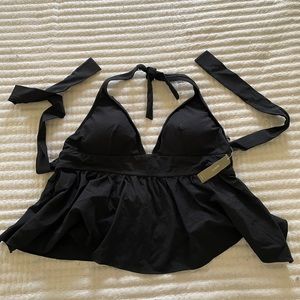 Black peplum bikini top
